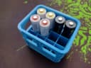 Blue AA battery crate